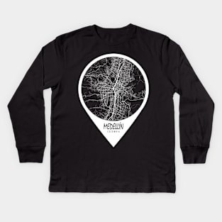 Medellin, Colombia City Map - Travel Pin Kids Long Sleeve T-Shirt